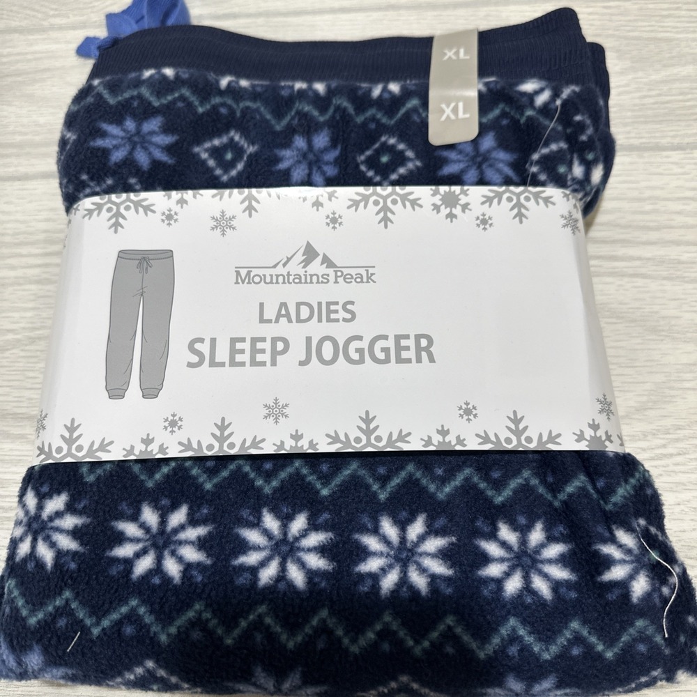 MOUNTAINS PEAK Women's (Size XL)‎ Elastic Waist Drawstring Blue Sleep Pants